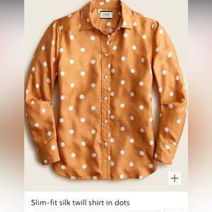 J.Crew Slim Fit Silk Polka Dot shirt